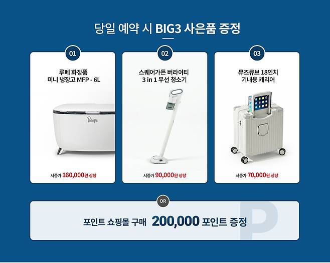 현장 계약 고객은 30만 원 상당의 가전 세트 또는 포인트몰 20만 포인트 중 하나를 선택할 수 있다. 사진제공|팜투어