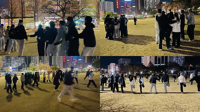 지난 5일 참가자들이 경찰과 도둑, 무궁화꽃이 피었습니다, 꼬리 물기 등 여러 게임을 진행하고 있는 모습. 사진 = 최광현 기자