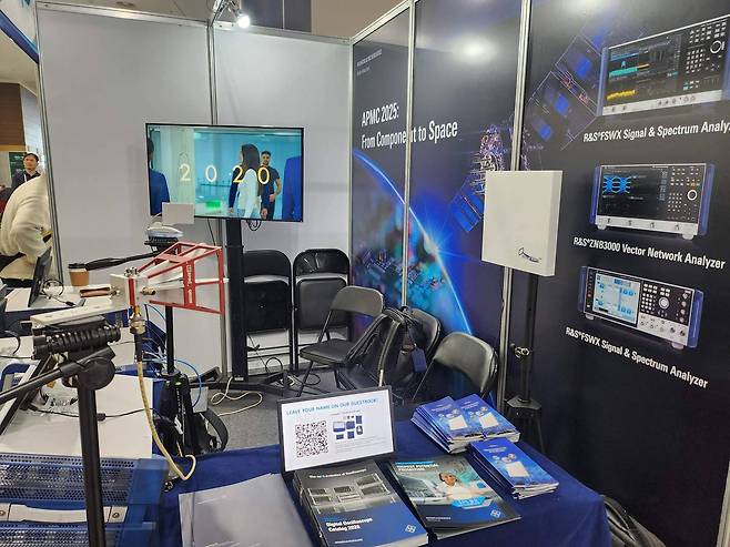 APMC(Asia-Pacific-Microwave-Conference)에서 WRIS를 활용해 6G 주파수 대역 통신 신호 성능을 검증한 웨이브샤인테크 / 출처=웨이브샤인테크