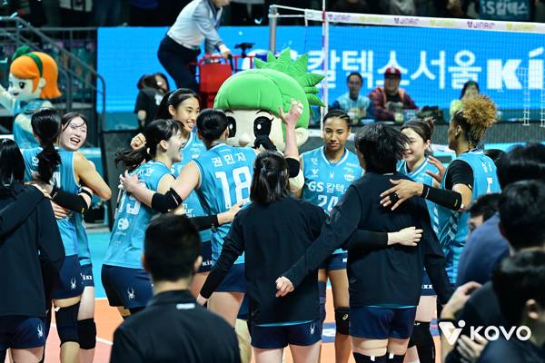 GS칼텍스는 이날 풀세트 접전 끝에 승리를 거뒀다. 사진 제공= KOVO