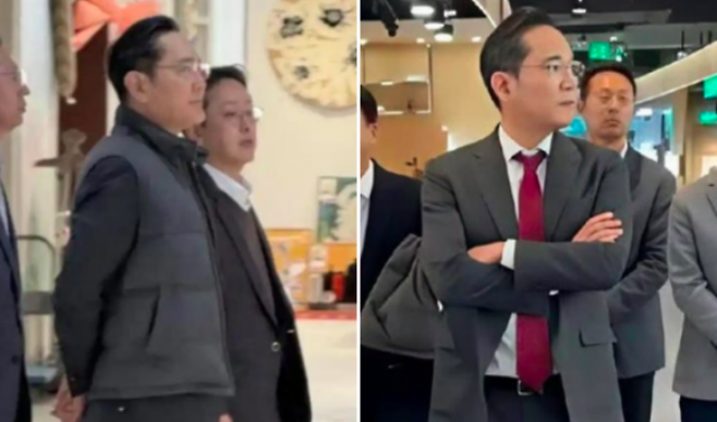 중국 베이징 쇼핑몰에서 목격된 이재용 삼성전자 회장. 웨이보 캡처-side