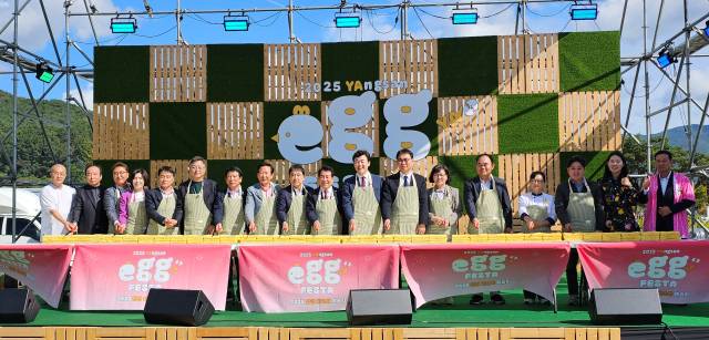 지난해 첫선을 보인 행사에 전국에서 4만 6000명의 방문객을 동원한 ‘양산 에그야 페스타’ 퍼포먼스 전경.김태권 기자