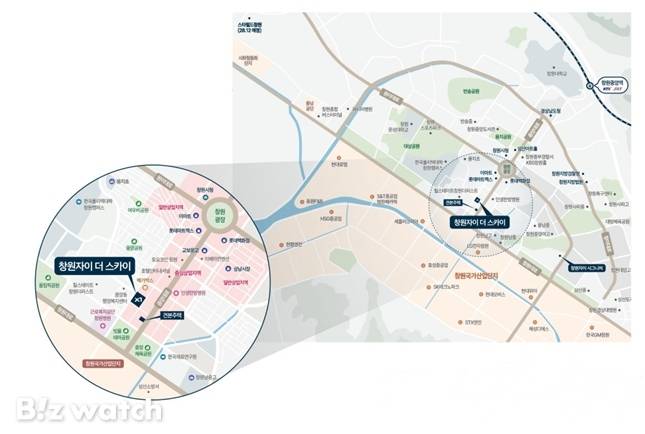 창원 자이 더 스카이 위치도./자료=창원중앙피에프브이