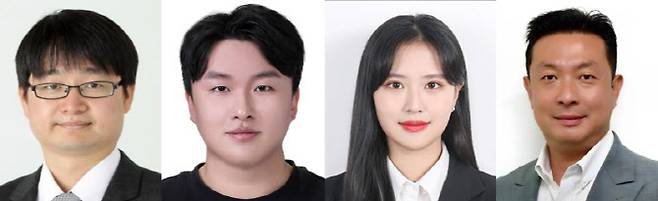 (왼쪽부터)성균관대의 백정민 교수, 김도헌, 박지영 석박통합과정생, KIST 홍석원 박사. (사진=성균관대)