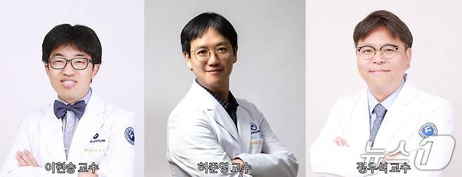 왼쪽부터 이현승 허준영 정우석 교수