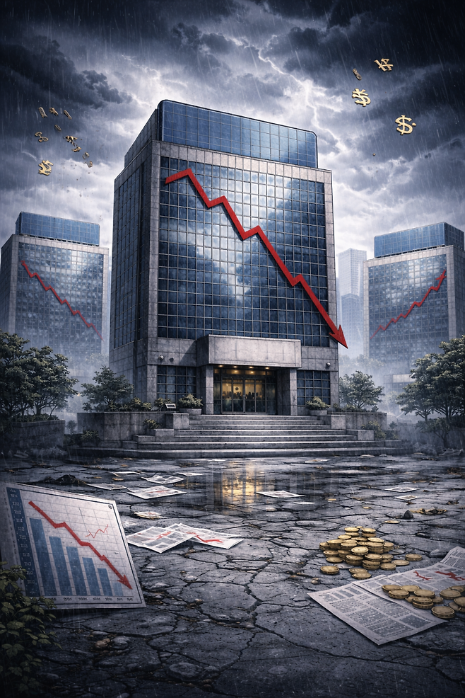 보험사 성장세가 꺾이는 모습을 챗GPT로 표현한 이미지. 챗GPT