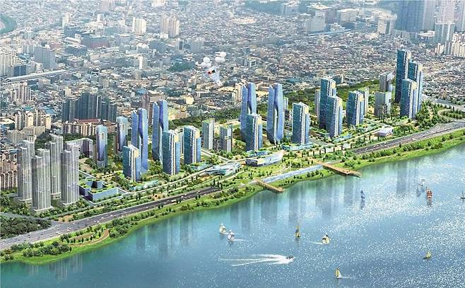 서울 성동구 성수동 일대 성수전략정비구역 완공 후 예상 모습. 4개지구로 나눠 재개발을 진행하며 공사가 끝나면 아파트 9400여가구가 들어선다. 총 공사비만 8조원대로 추산할만큼 강북권 최대 재개발 사업지여서 대형 건설사간 치열한 수주 경쟁이 벌어질 전망이다. /서울시