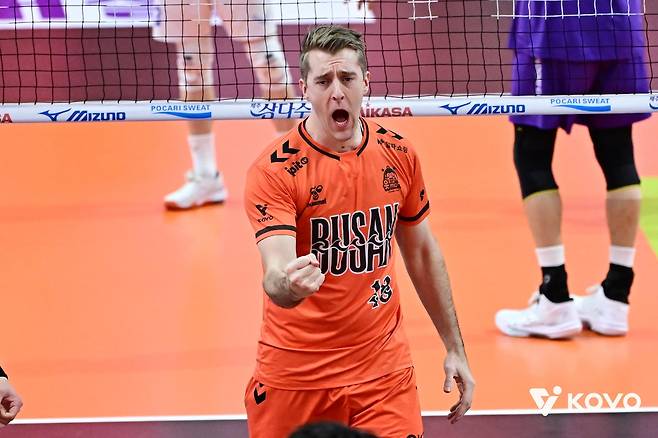 OK저축은행의 아시아 쿼터 선수 트렌트 오데이 [한국배구연맹 제공. 재판매 및 DB 금지]