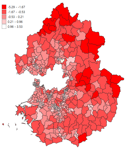 경기도 사막화 지역 분포도 <경기연구원 제공>