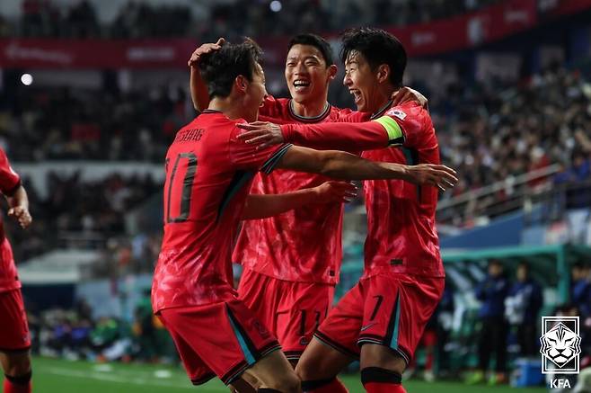 한국 축구 대표팀 선수단. /사진=대한축구협회
