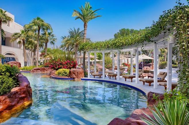 '더 리츠칼튼 도하' 야외 수영장. 더 리츠칼튼