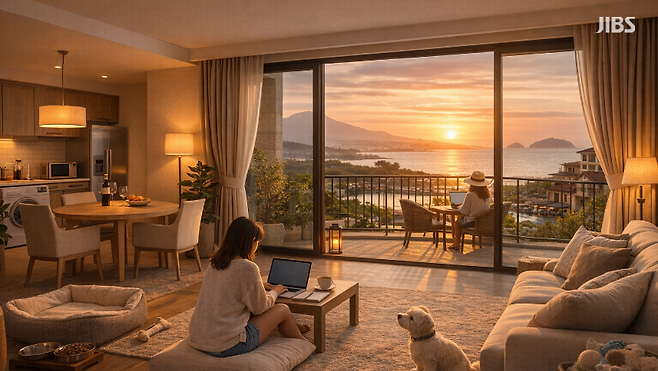 제주에서 ‘사는 방식’이 여행이 되고 있다. 바다를 앞에 두고 일하고 머무는 체류형 이동의 일상.