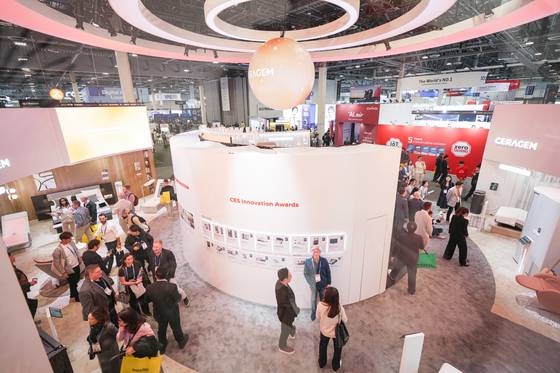 Visitors to CES 2026 tour Ceragem's booth on Jan. 7 in Las Vegas. [CERAGEM]