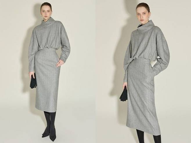 9일 두을장학재단의 '2026년 장학증서 수여식'에서 이부진 사장이 착용한 국내 브랜드 '딘트'의 '하이넥 울 원피스'. 딘트 제공