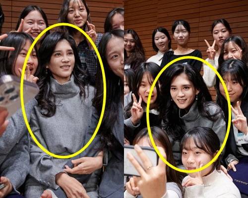 9일 서울시 용산구 소재 리움미술관 대강당에서 진행된 두을장학재단 '2026년 장학증서 수여식'에서 이부진 이사장과 신규 장학생이 기념 촬영을 하고 있다. / 사진=호텔신라