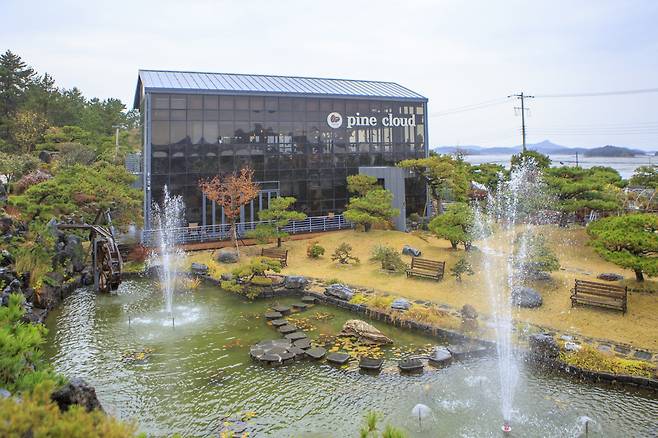 열대 우림을 옮겨놓은 듯한 유리 온실과 카페가 있는 파인클라우드.