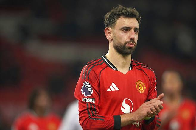 [맨체스터=AP/뉴시스]  Bruno Fernandes of Manchester United in the English professional soccer Premier League (EPL). 2025.12.04.