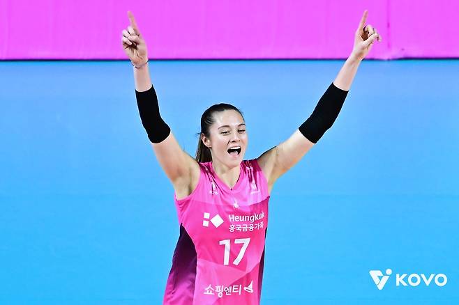 흥국생명의 외국인 주포 레베카 [한국배구연맹 제공. 재판매 및 DB 금지]