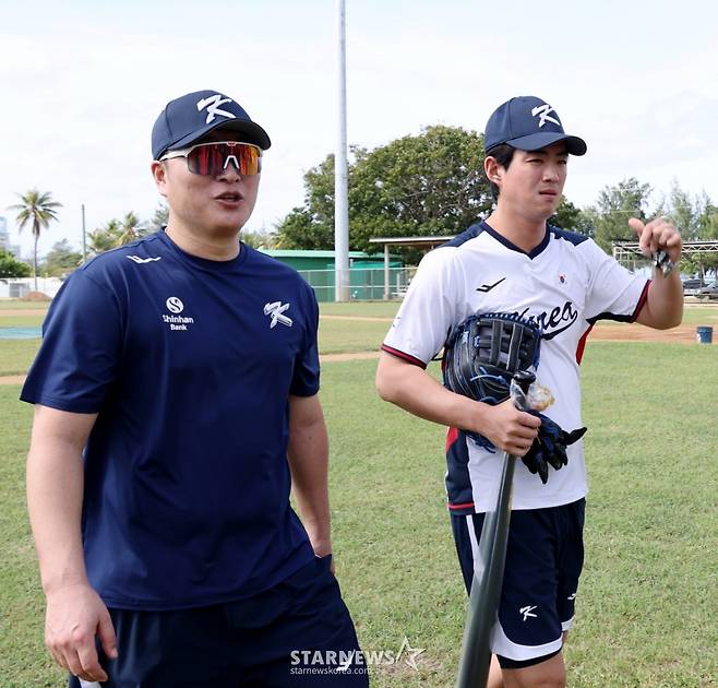 [한번에쓱]야구대표팀 사이판전지훈련 첫날, KBO 대표선수들 다 모으니 이번에는 일낼것 같은 분위기