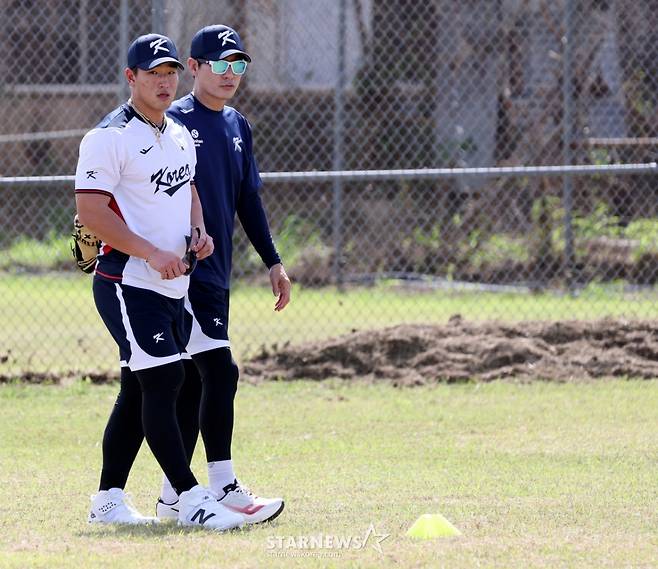 [한번에쓱]야구대표팀 사이판전지훈련 첫날, KBO 대표선수들 다 모으니 이번에는 일낼것 같은 분위기