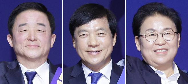 (왼쪽부터)강득구 최고위원, 이성윤 최고위원, 문정복 최고위원.