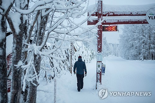 핀란드 북부 혹한 [핀란드 포토 에이전시 레흐티쿠바 제공. AP=연합뉴스]