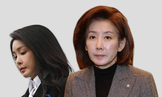 나경원 의원 김건희 여사. 연합뉴스, 대통령실 제공