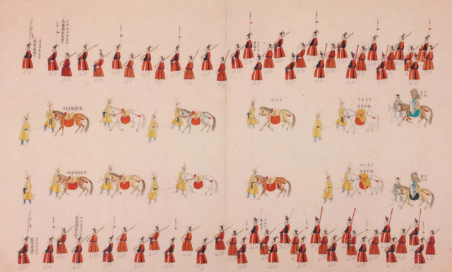 정조의 수원 화성 행차를 기록한 의궤 ‘원행을묘정리의궤도’. 국립민속박물관
