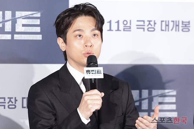 영화 '휴민트' 제작보고회에 참석한 박정민. 26.1.12 ⓒ이혜영 기자 lhy@hankooki.com