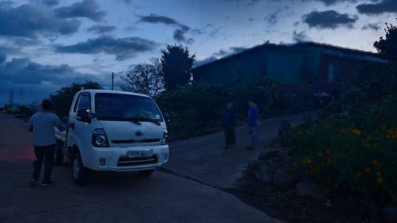 지난해 제주의 한 농촌에서 중국 불법체류자를 농사꾼이 트럭으로 실어 나르고 있다. 김정재 기자