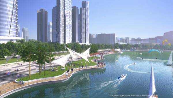 인천 송도국제도시 6공구 호수 수변로드 조감도. 인천경제청 제공