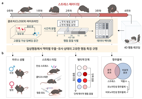 AI 기반 일상행동 분석 프로그램 클로저를 활용한 정신질환 탐지 과정. 사진 제공=KAIST
