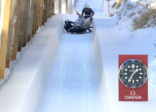 미국 4인승 봅슬레이 대표팀 선수들의 사고 장면. /사진=더선 갈무리