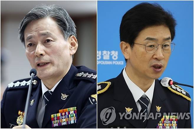 조지호 전 경찰청장(왼쪽)과 김봉식 전 서울경찰청장 [연합뉴스 자료사진]