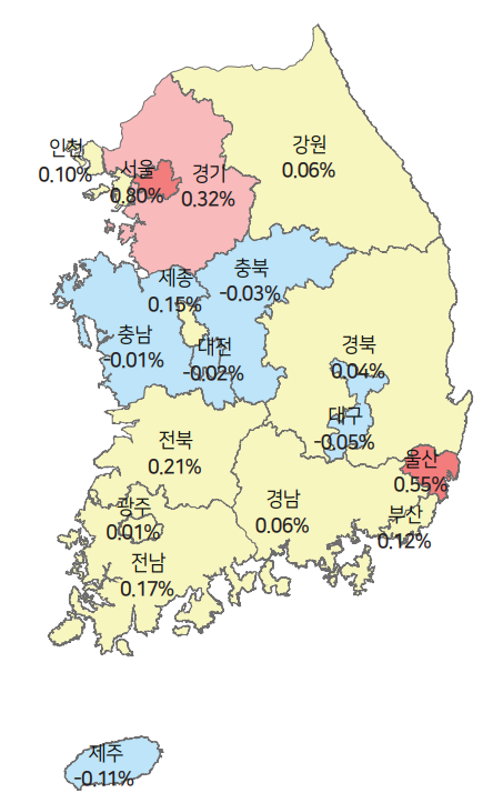 2025년 12월 전국 주택 매매 가격지수 변동률. <한국부동산원 제공>