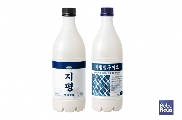 ▲ 지평주조의 지평생막걸리와 지평일구이오. ⓒ지평주조