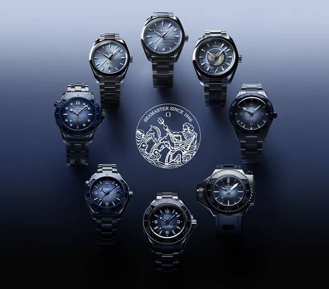 써머 블루 컬러의 오메가 씨마스터 컬렉션. 사진=오메가 홈페이지