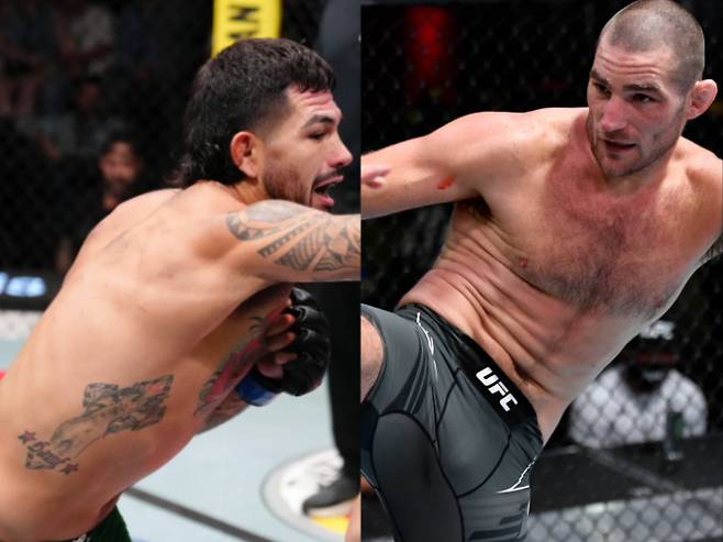 션 스트릭랜드(사진 오른쪽)와 앤서니 에르난데스의 경기 장면. UFC 제공