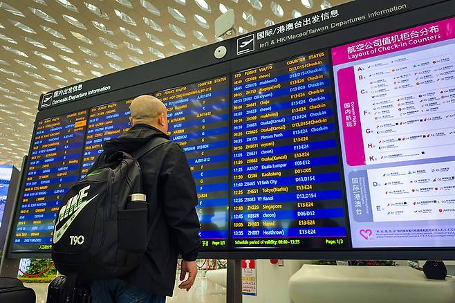 무비자 입국 이후 주말 상하이행 항공편을 이용하는 개별 여행객이 늘고 있다. 게티이미지