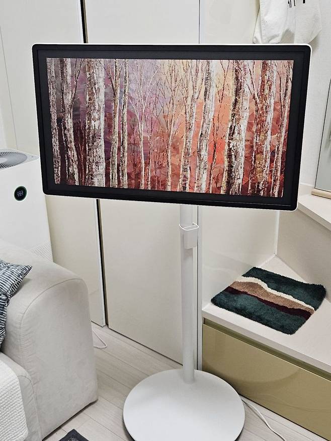 삼성전자의 무선 이동식 스크린 '더 무빙스타일'의 전체 모습. 박준이 기자