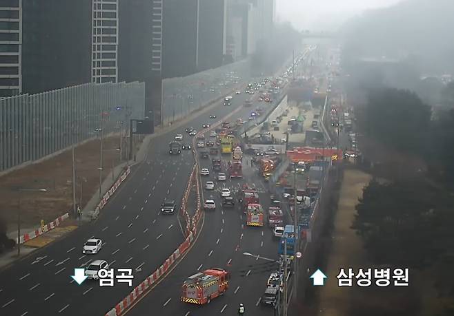 강남 구룡마을…양재대로 통제 중, 실시간 CCTV