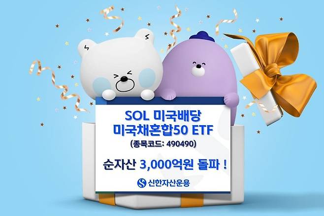 SOL미국배당미국채혼합50 순자산 3000억원 돌파