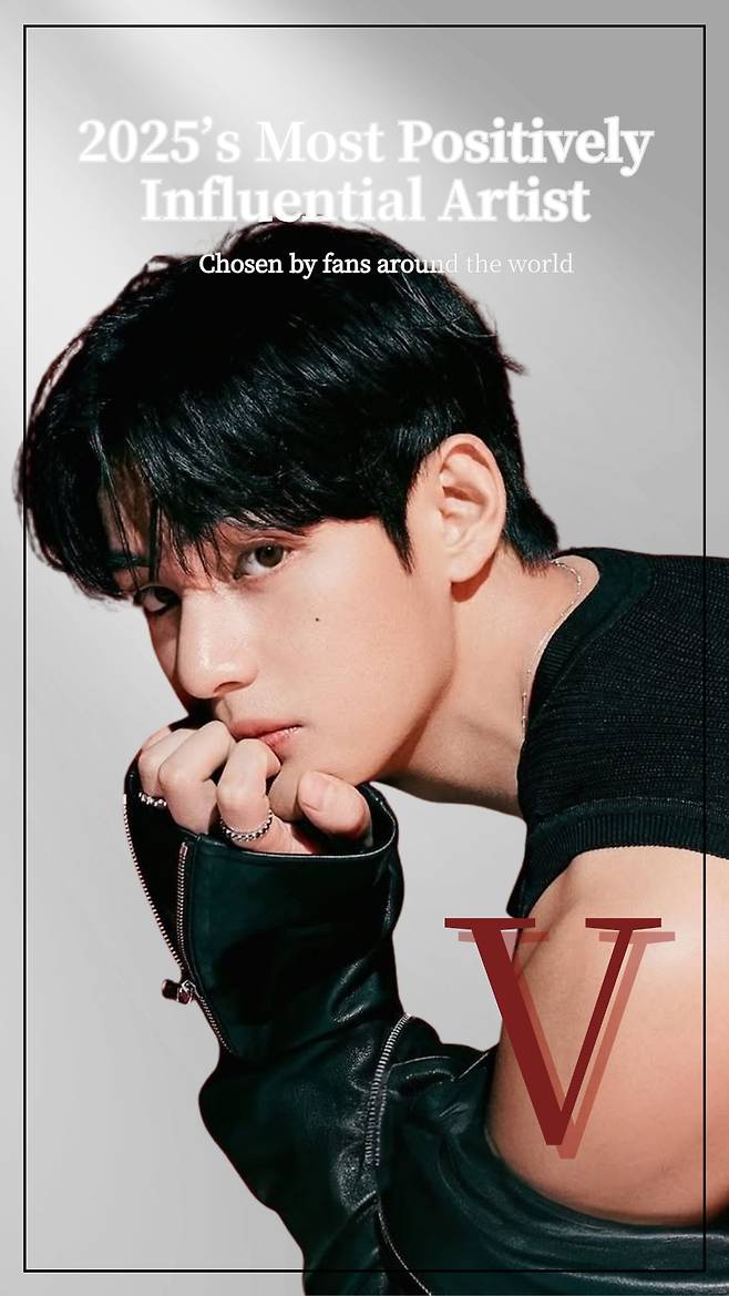 The winning fan art celebrating V's selection as the artist with the most positive influence in 2025 [PICNIC]