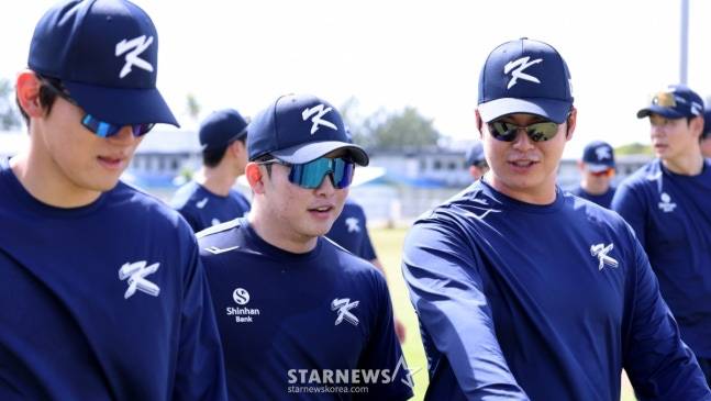 김도영(왼쪽부터), 문현빈, 노시환. /사진=강영조 선임기자