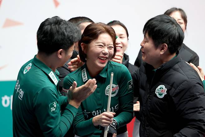 파이널 83.3% 확률 잡았다…하나카드, PBA 팀리그 PO 1차전 승리