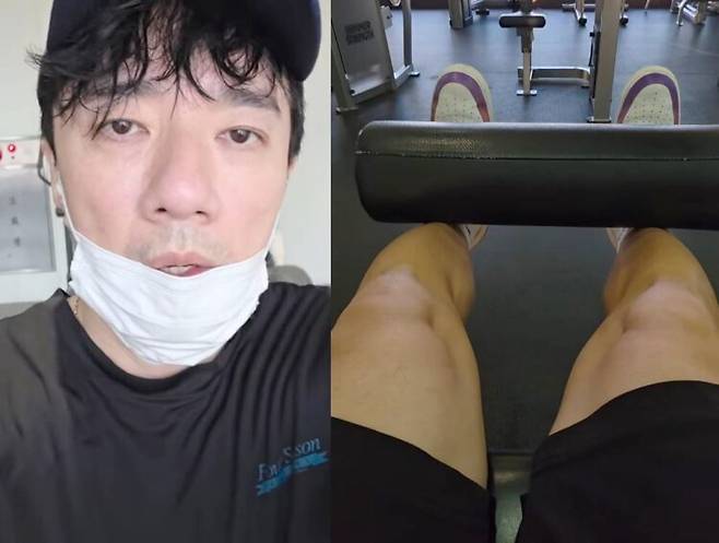 배기성이 운동을 하고 있다. 사진=배기성 인스타그램