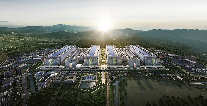 경기 용인시는 반도체 소부장(소재·부품·장비) 기업의 기술경쟁력 제고를 위해 정부와 경기도, 용인시, SK하이닉스가 공동으로 약 1조원을 투자하는 첨단반도체 테스트베드(미니팹) 구축 사업이 올해 본격 시작된다고 6일 밝혔다. 사진은 용인 반도체클러스터 조감도. 2025.1.6 [용인시]