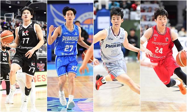 강성욱(왼쪽부터)과 양우혁, 김건하, 문유현. KBL 제공