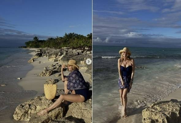 미국 모델 크리스티 브링클리(71)가 새해를 맞아 휴양지에서 건강미 넘치는 비키니 자태를 공개해 팬들의 시선을 사로잡았다. 인스타그램(@christiebrinkley) 캡처