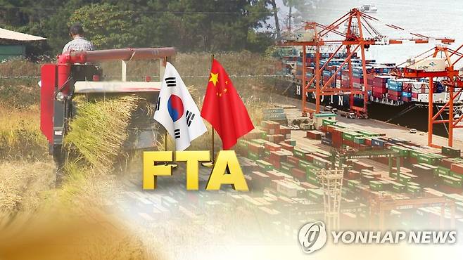 한중 FTA (CG) [연합뉴스 자료사진]